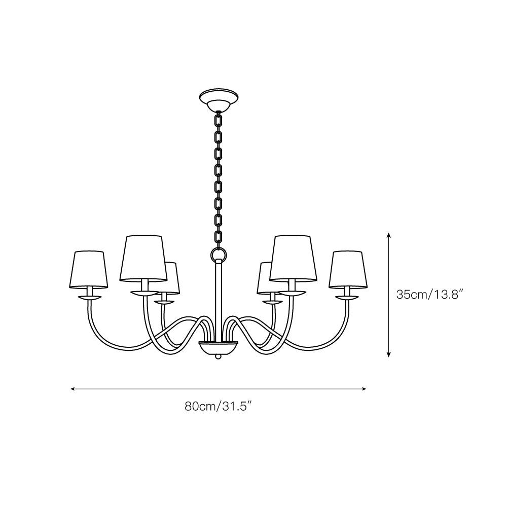 Eclipse Brass Chandelier T1736