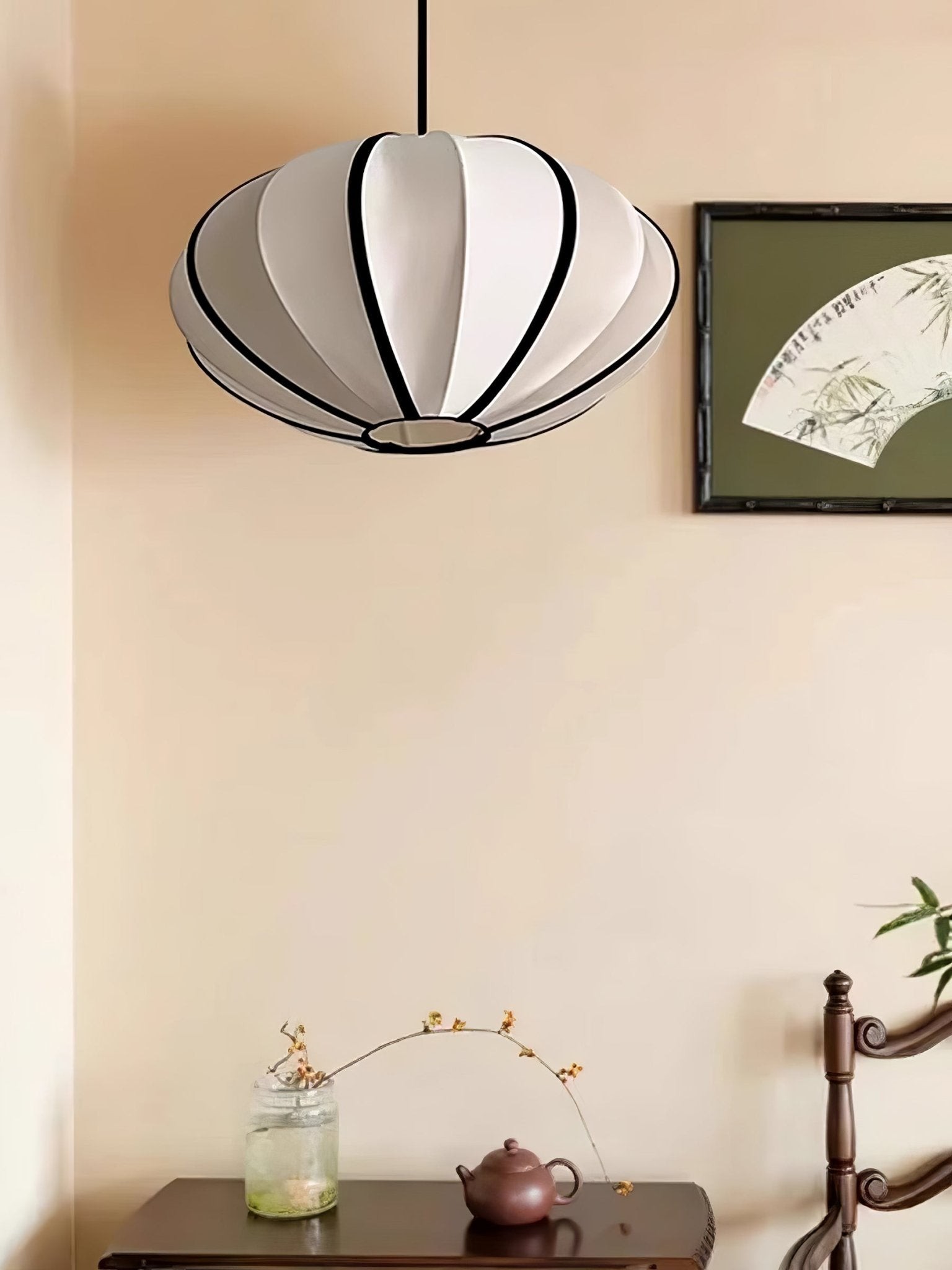 Vintage Silk Lantern Pendant Lamp M473