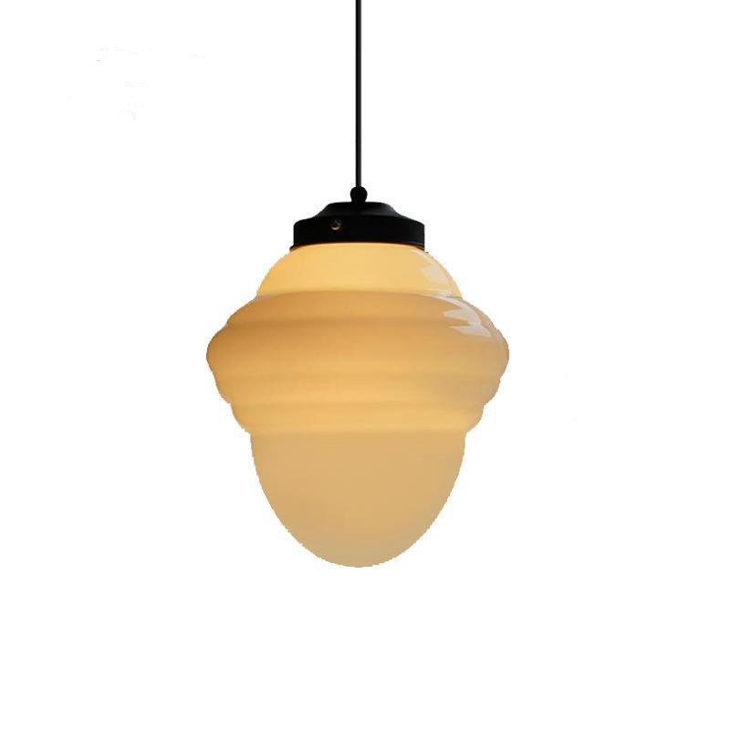 Vintage White Milk Glass Geometric Jar Pendant Light G96