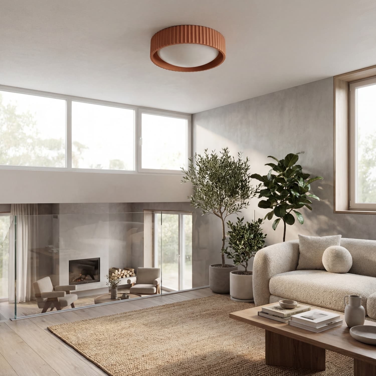 Acrion Round Acrylic LED Ceiling Light - Minimal Flush Mount Living T1179