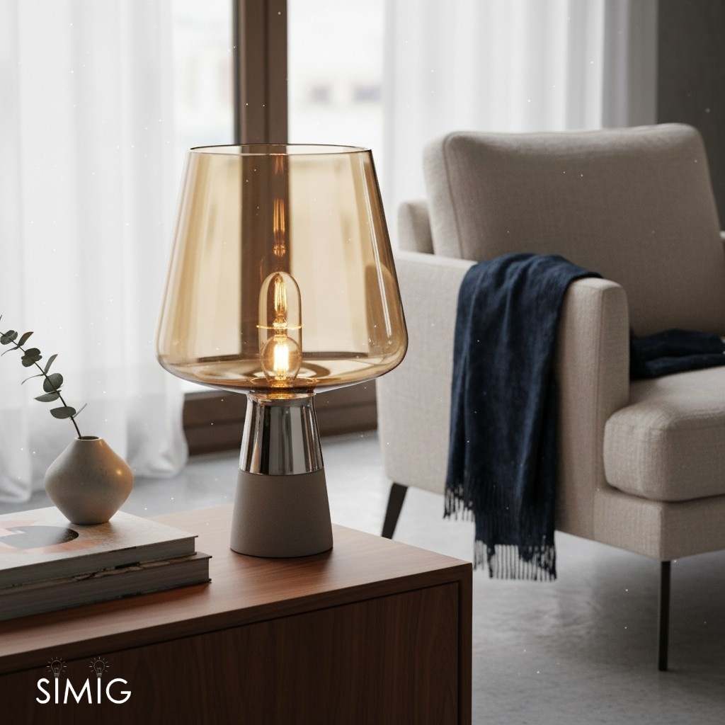 Glass Table Lamp - Glass Dome Nordic Design for Bedroom