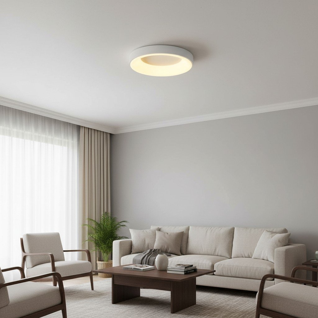 Lumiflexa Ultra Thin Round LED Ceiling Light – Minimal Hallway Design T523