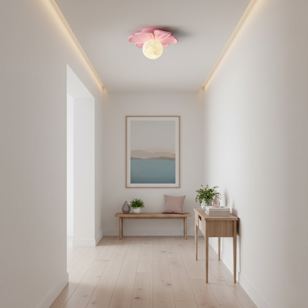 Cream Bloom Flower Ceiling Lamp T1632