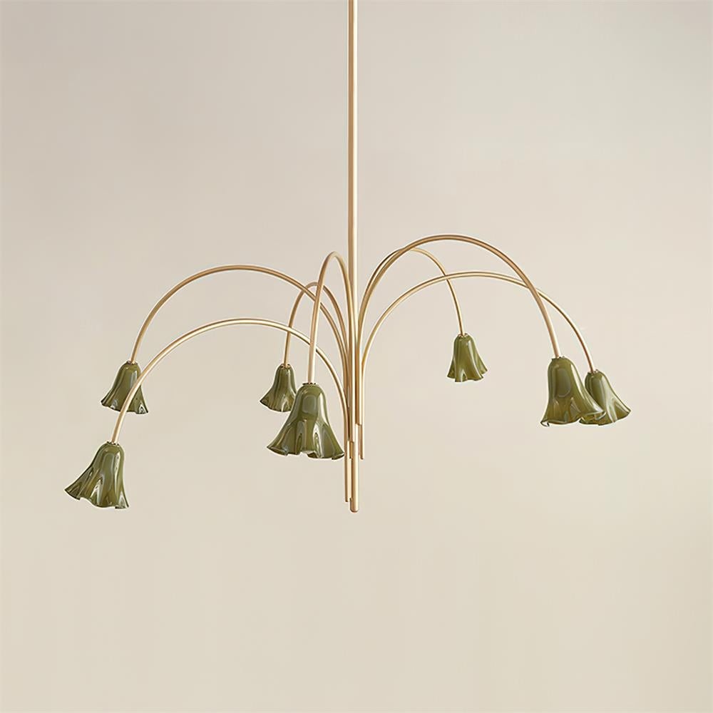 Bellina Lily Glass Flower Chandelier - Romantic Lighting for Interior T280