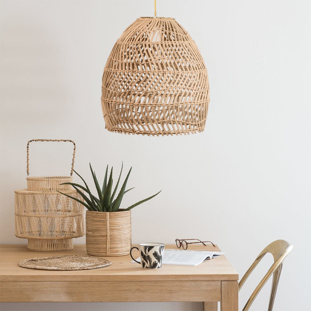 Wicker Basket Rattan Pendant Light S74