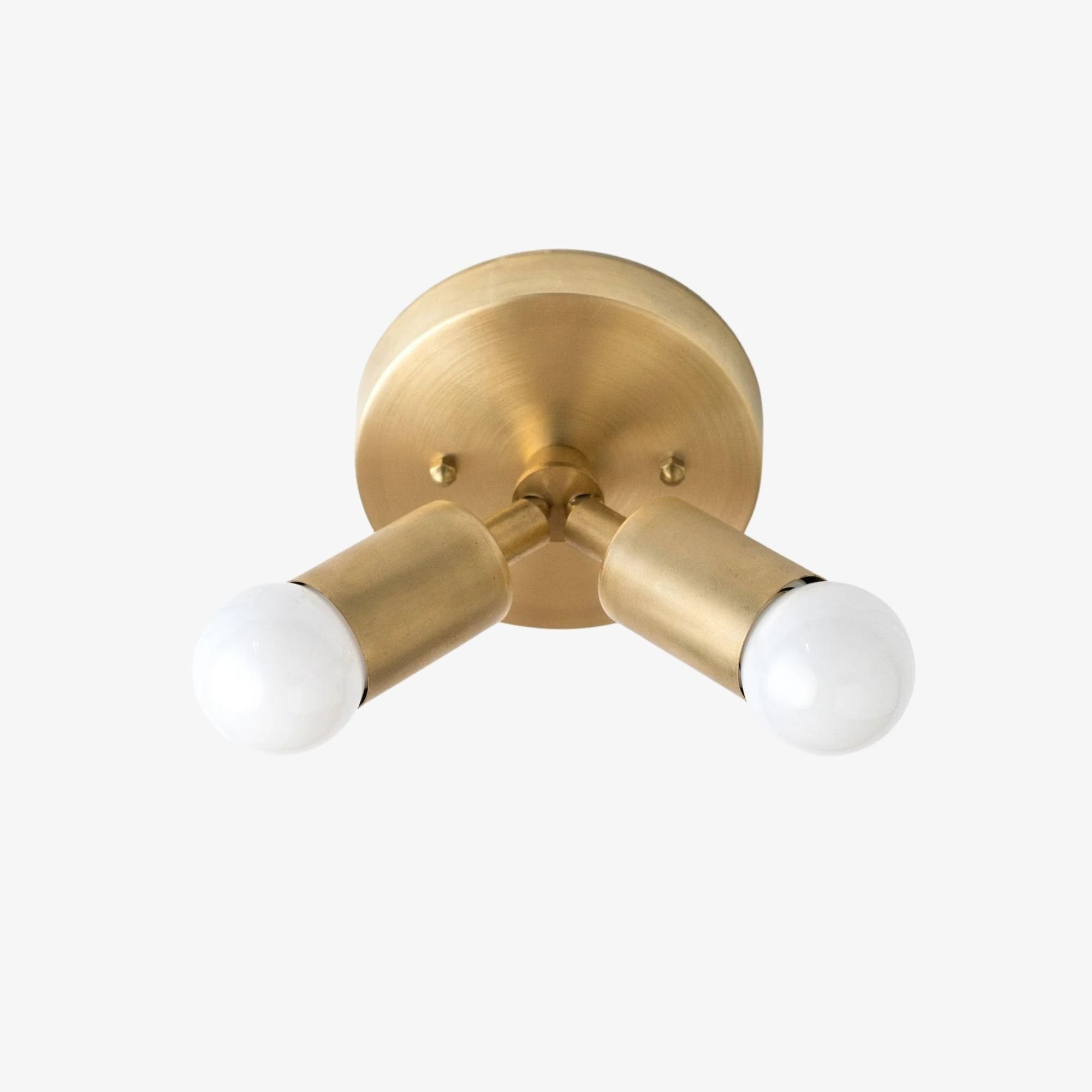 Mobilux Line Modern Brass Flush Mount - Minimalist Gold Ceiling Light for Bedroom T328