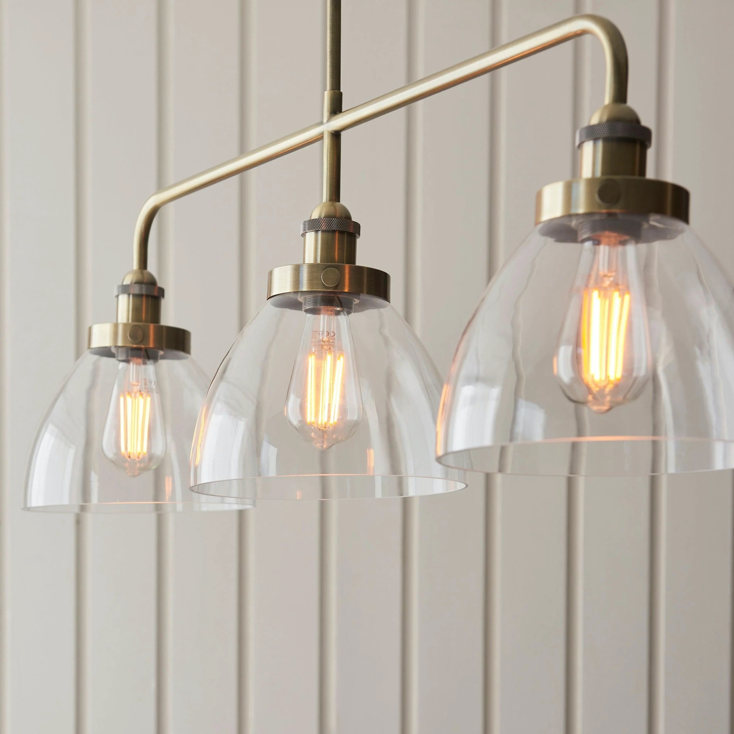 Novera Industrial 3 Light Linear Pendant Light - Modern Metal Style for Kitchen & Dining Room T1009