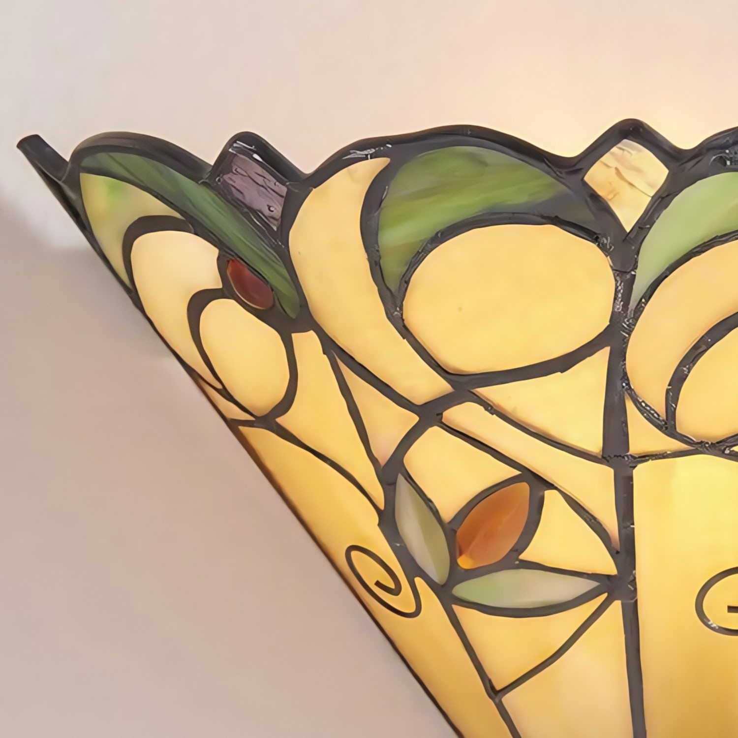 TF Jamelia Art Nouveau Wall Light with Bevelled Glass Shade - Metal Glass Fixture for Hallway or Bedroom T1013