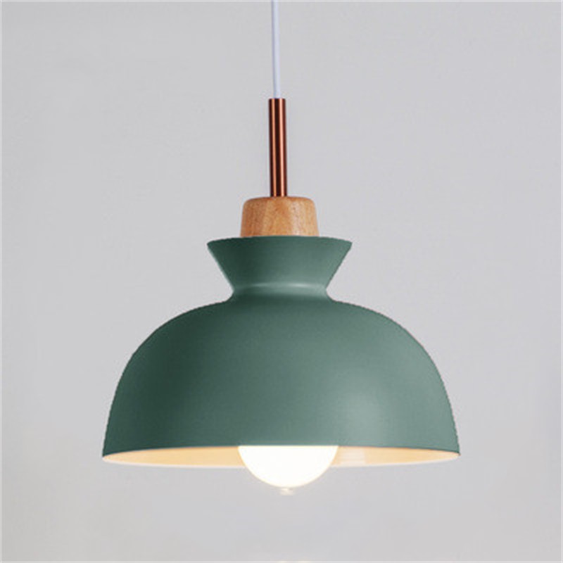 MULTI Scandinavian Metal Wood Macaroon Pendant Light for Bedroom S32