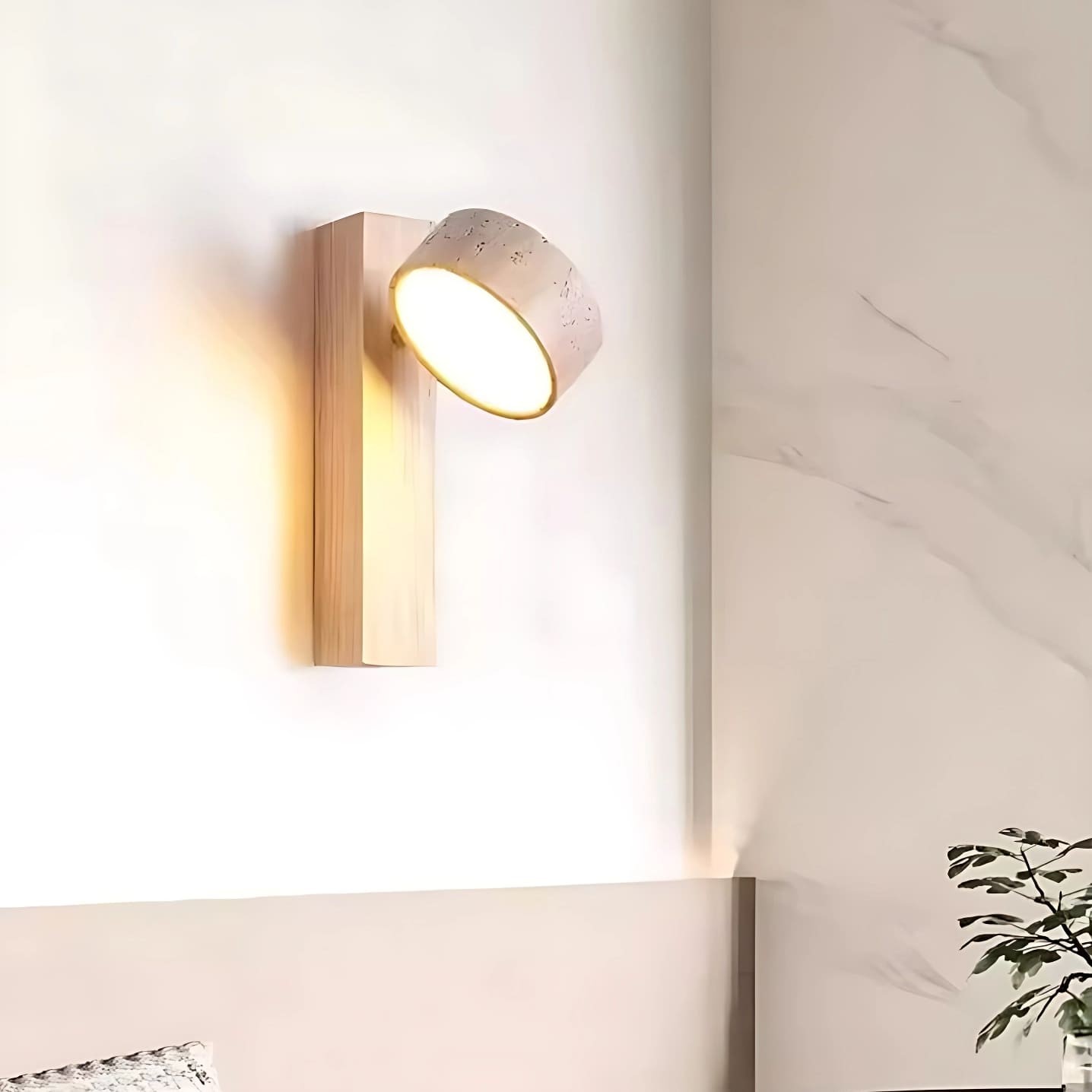 Travertine Cylinder Shade Lamp - Vintage Wall Sconce for Hallway M13