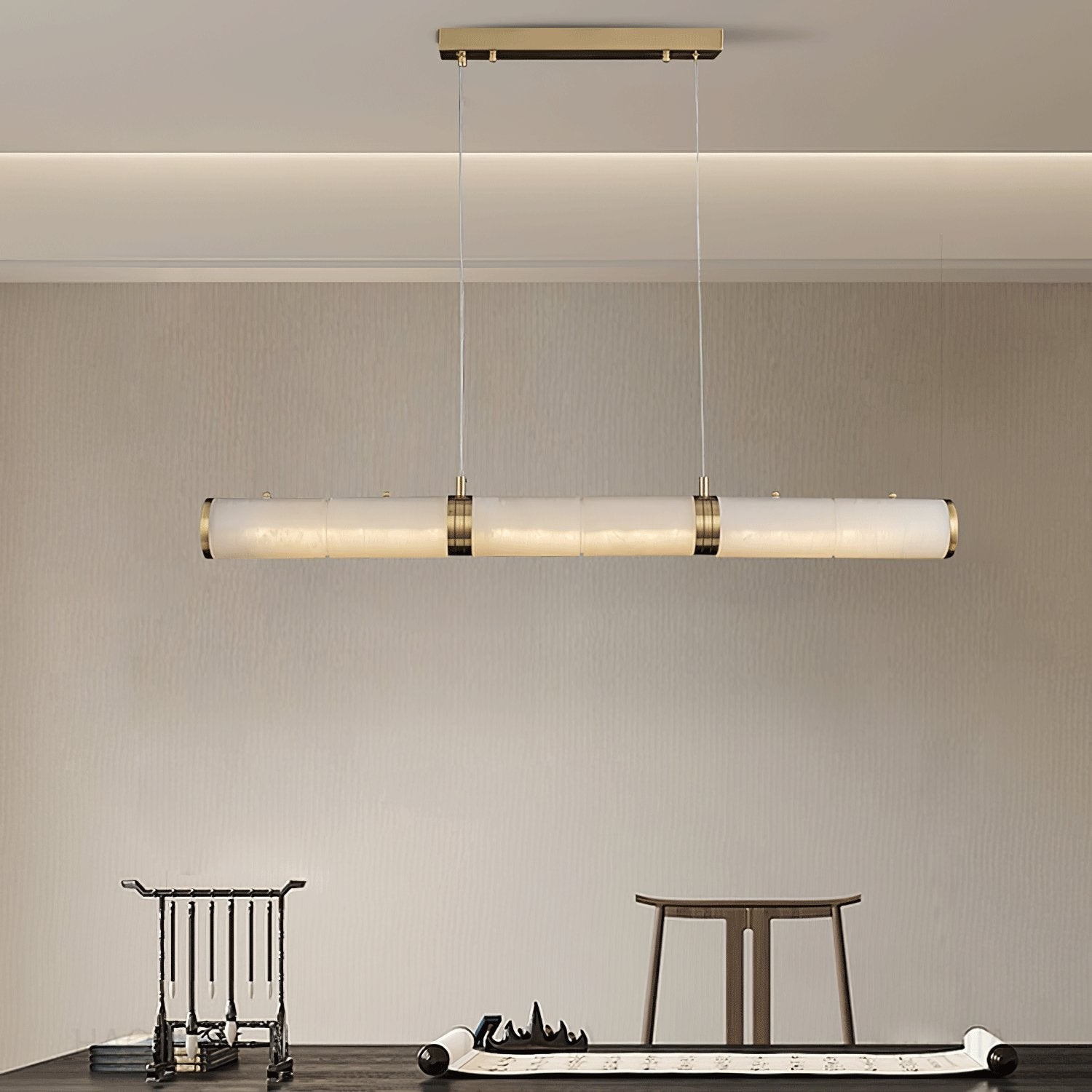 Luxurious Alabaster Beam Pendant Light M581