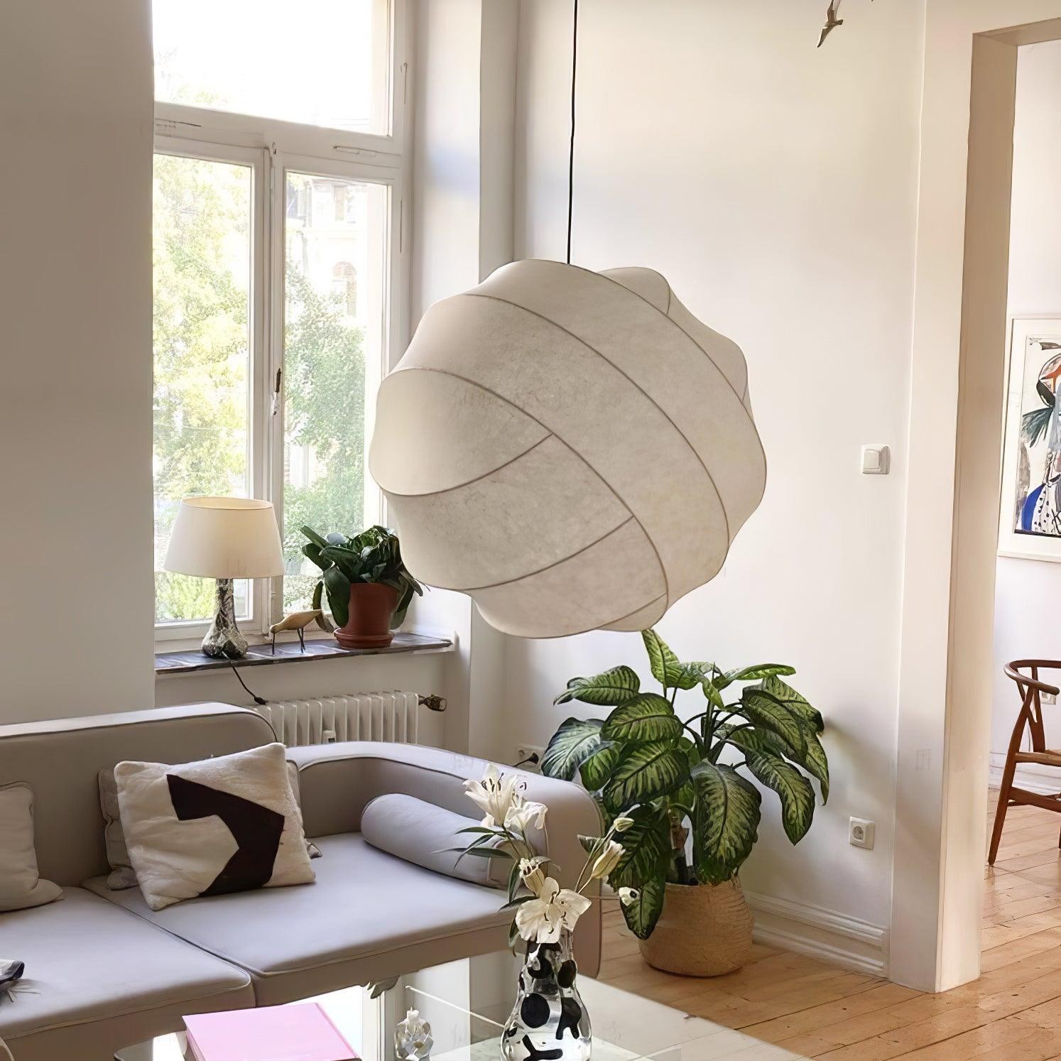 Wabi-Sabi Style Fiber Cocoon Pendant Lamp M400
