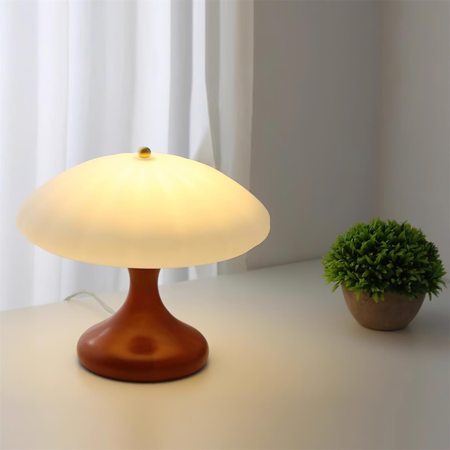 Mushroom Shape Curved Table Lamp M90
