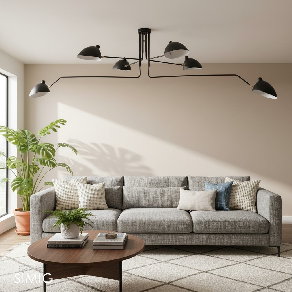 Arclume Arc Ceiling Lamp - Mid Century Multi Arm Light for Living Room