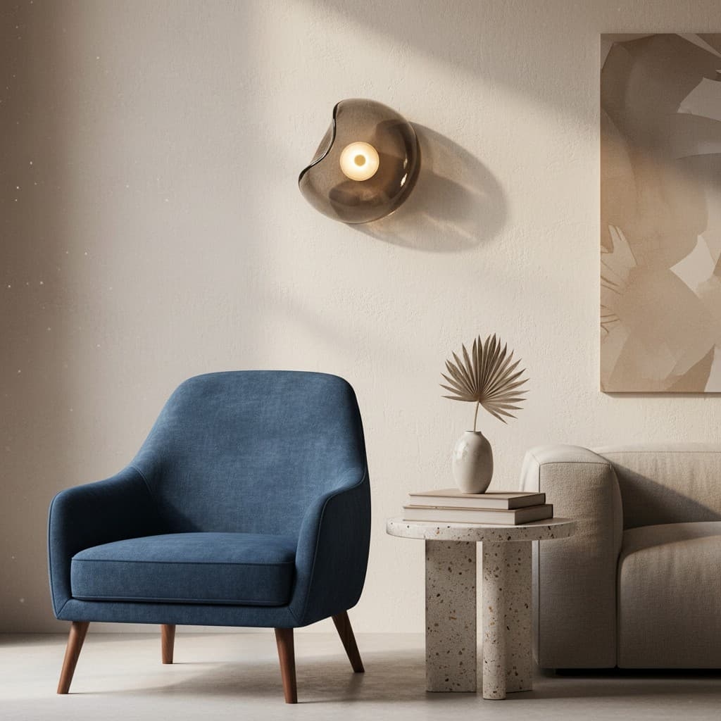 Lunacrest Curved Wall Lamp - Modern Metal and Glass for Hallway T584