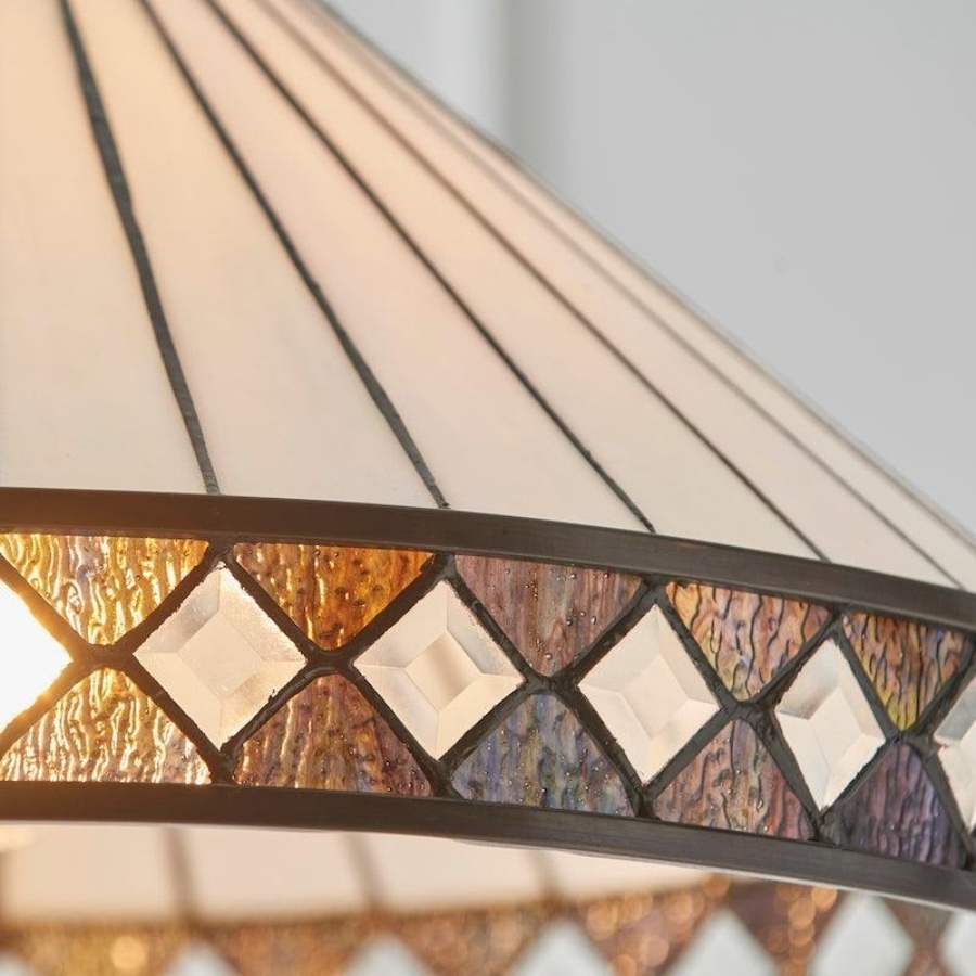 TF Fargo Pendant Light - Tiffany Style Lighting with an Art Deco Shade and Adjustable Chain T970