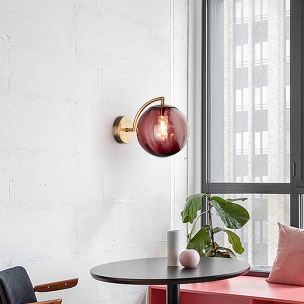 Modern Glass Multi-Color Spherical Gold Lamp Pole Wall Lamp M37