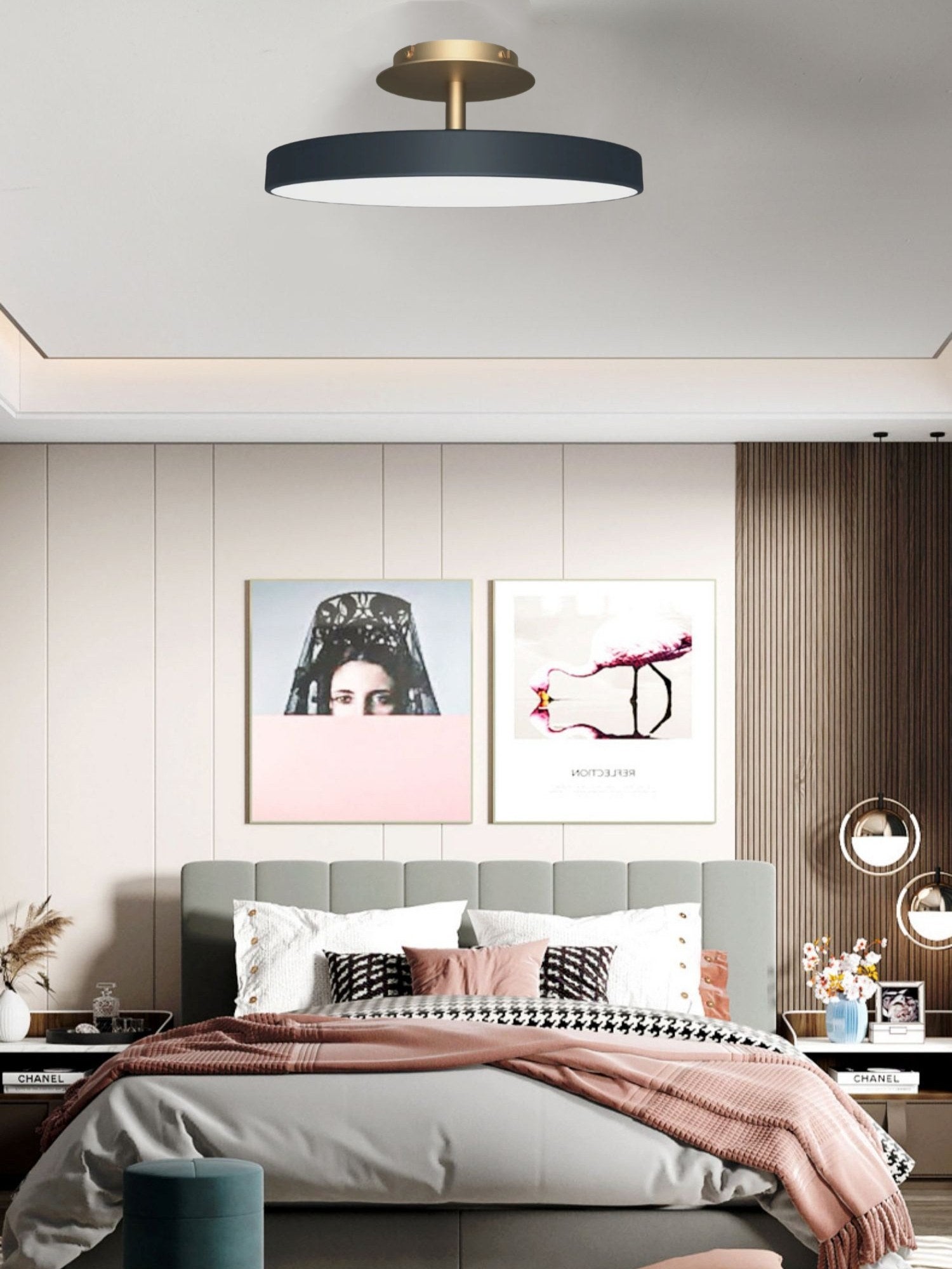 Round Flush Ceiling Lamp — Nordic Minimalist Light for Bedroom & Living G104