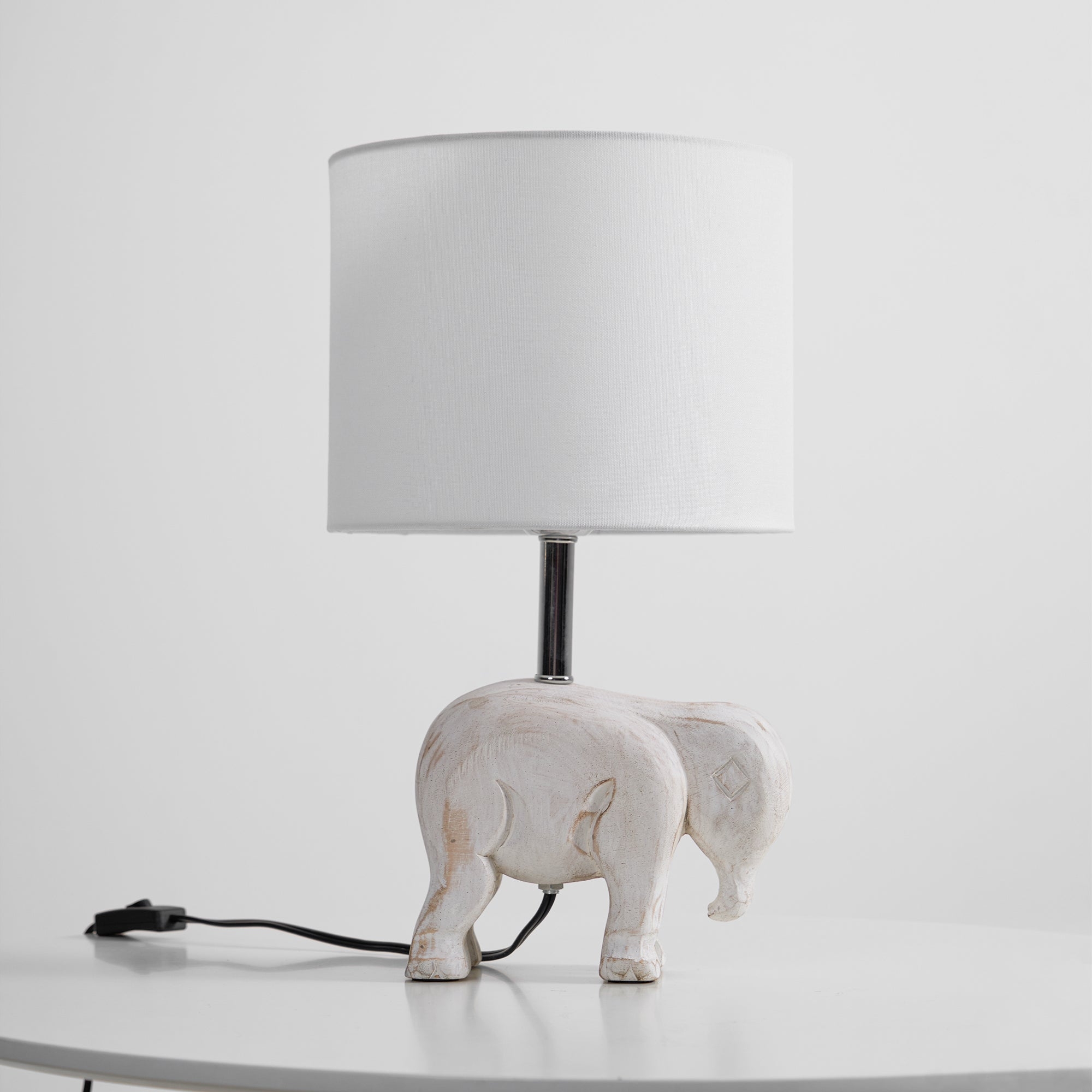 Carved Wood Animal Table Lamp T1745