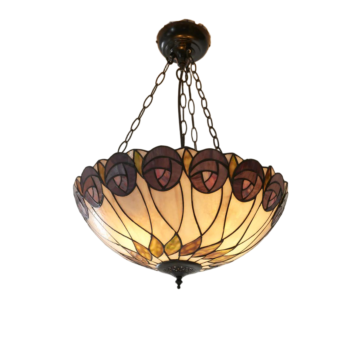 TF Hutchinson Tiffany Pendant - Inverted Art Glass Adjustable Ceiling Light for Home T903