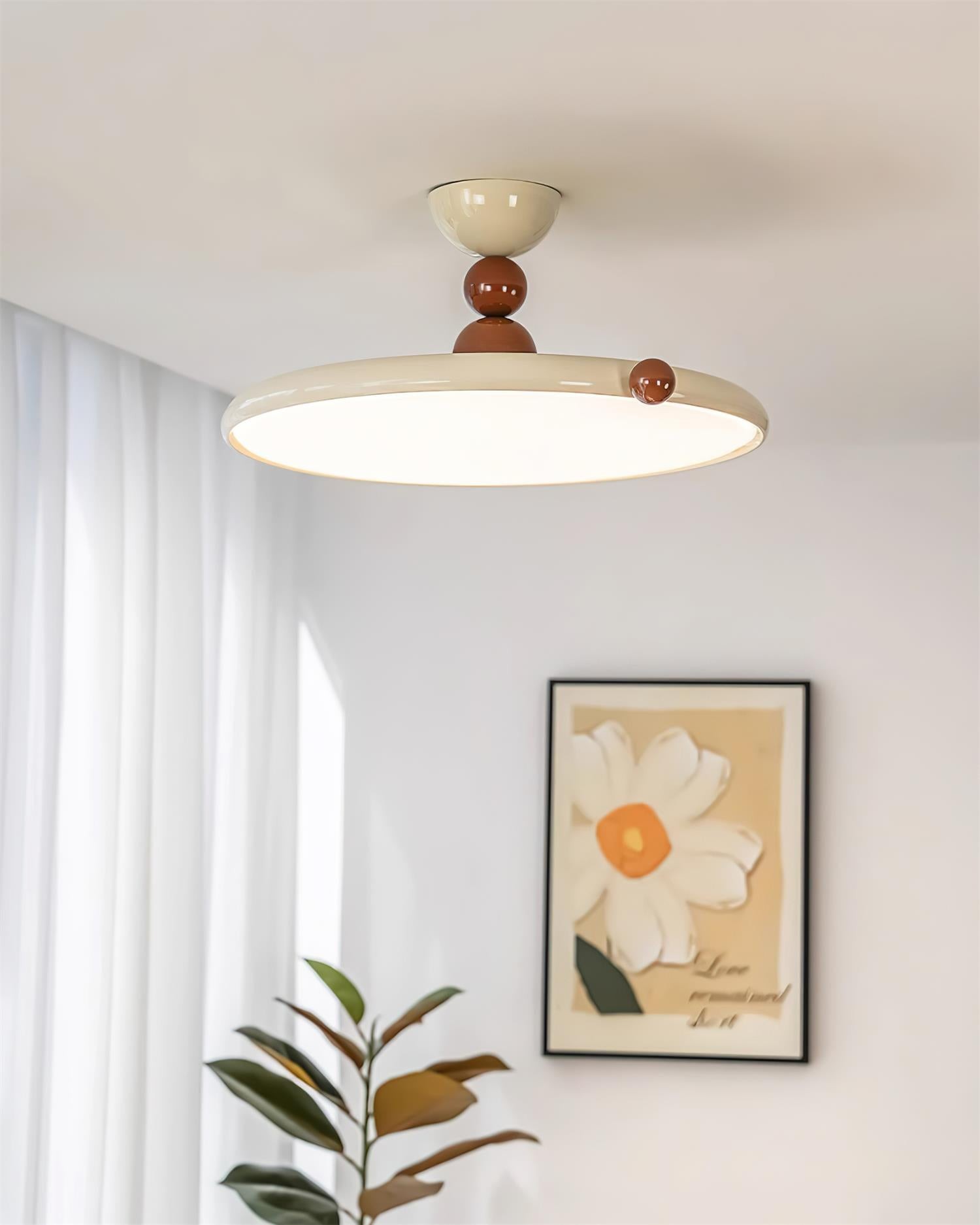 French Style Retro Round Flying Disc Ceiling Lamp M133