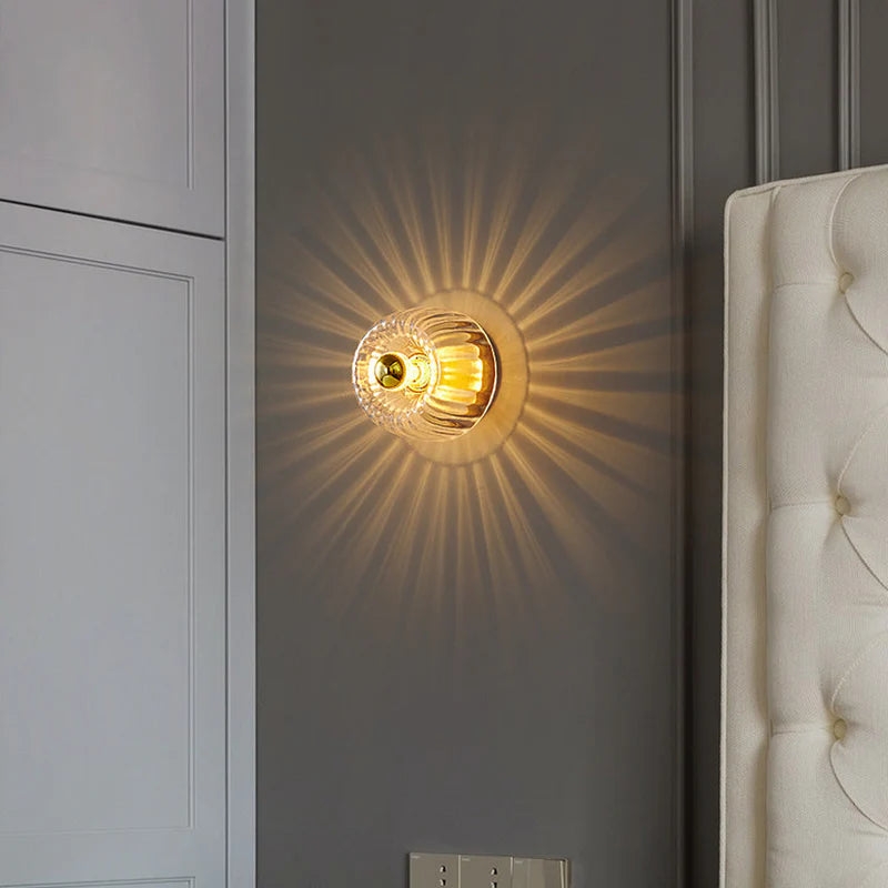 Clara Rays Contemporary Brass Glass Ceiling Light T2175