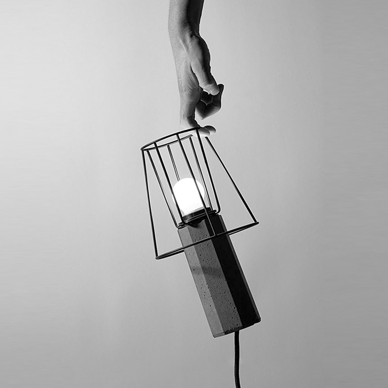 Trapezium Cement Table Lamp
