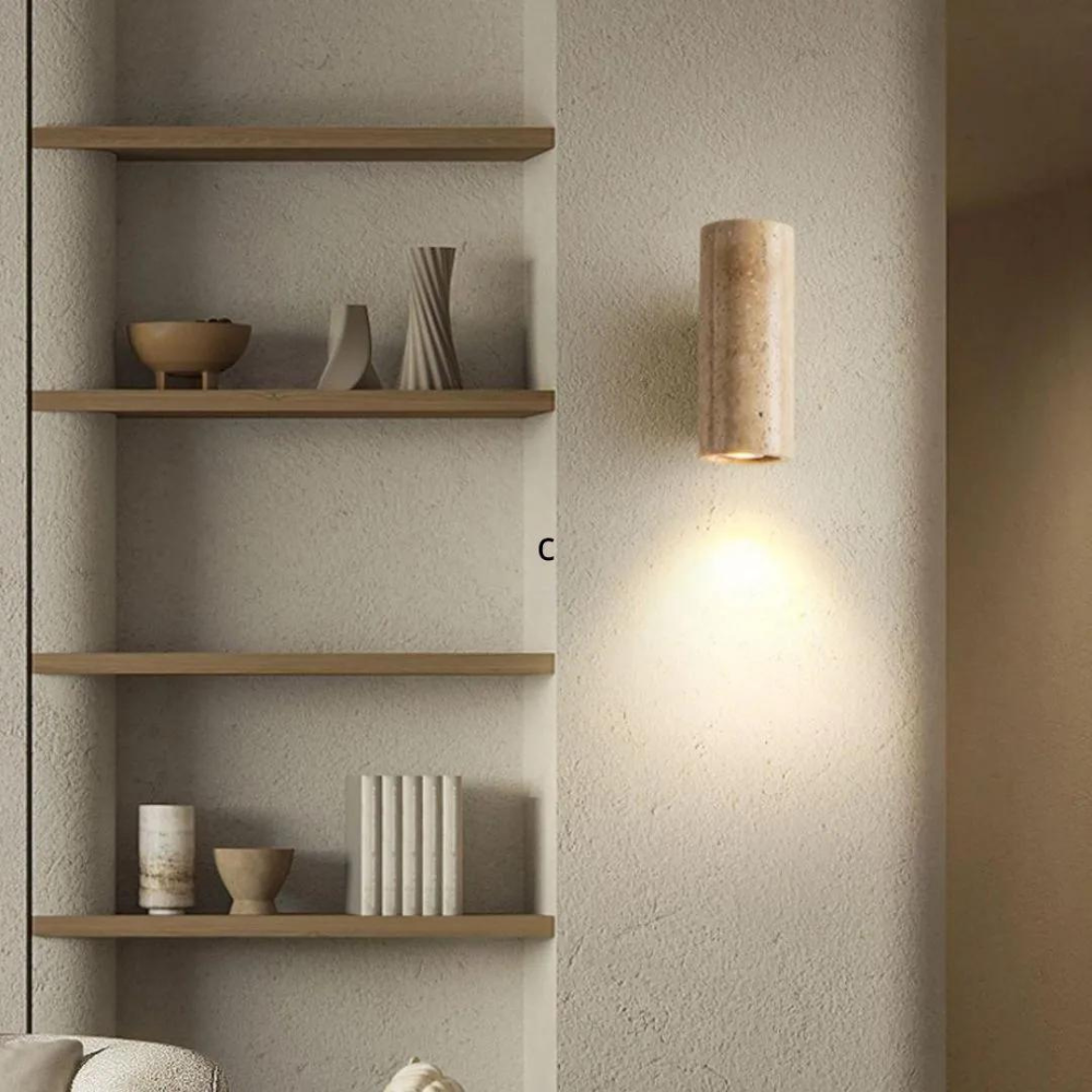 Wabi-Sabi Aura Travertine Wall Light T2022