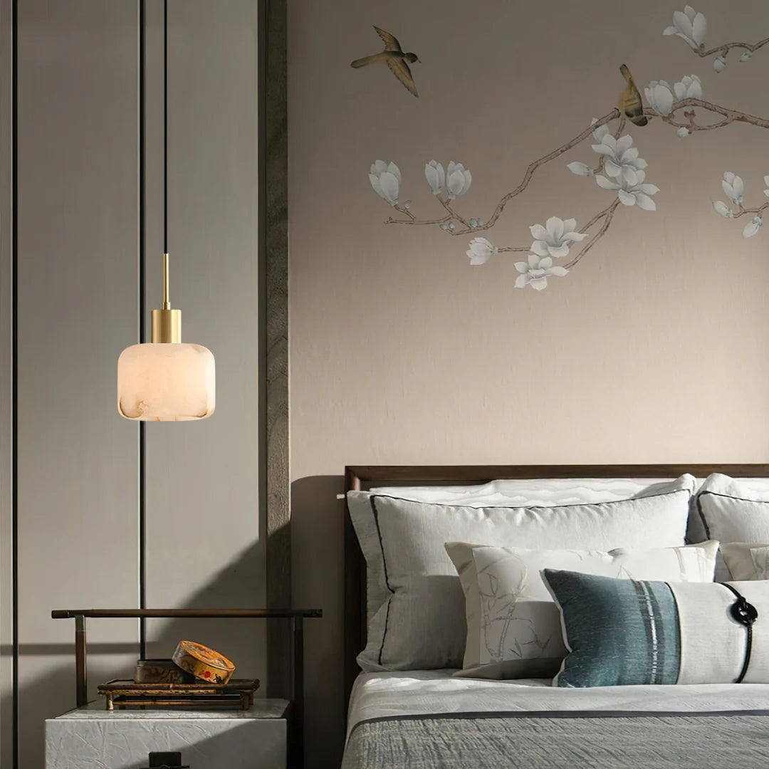 Velia Acorn Alabaster Minimalist Pendant Light T2168