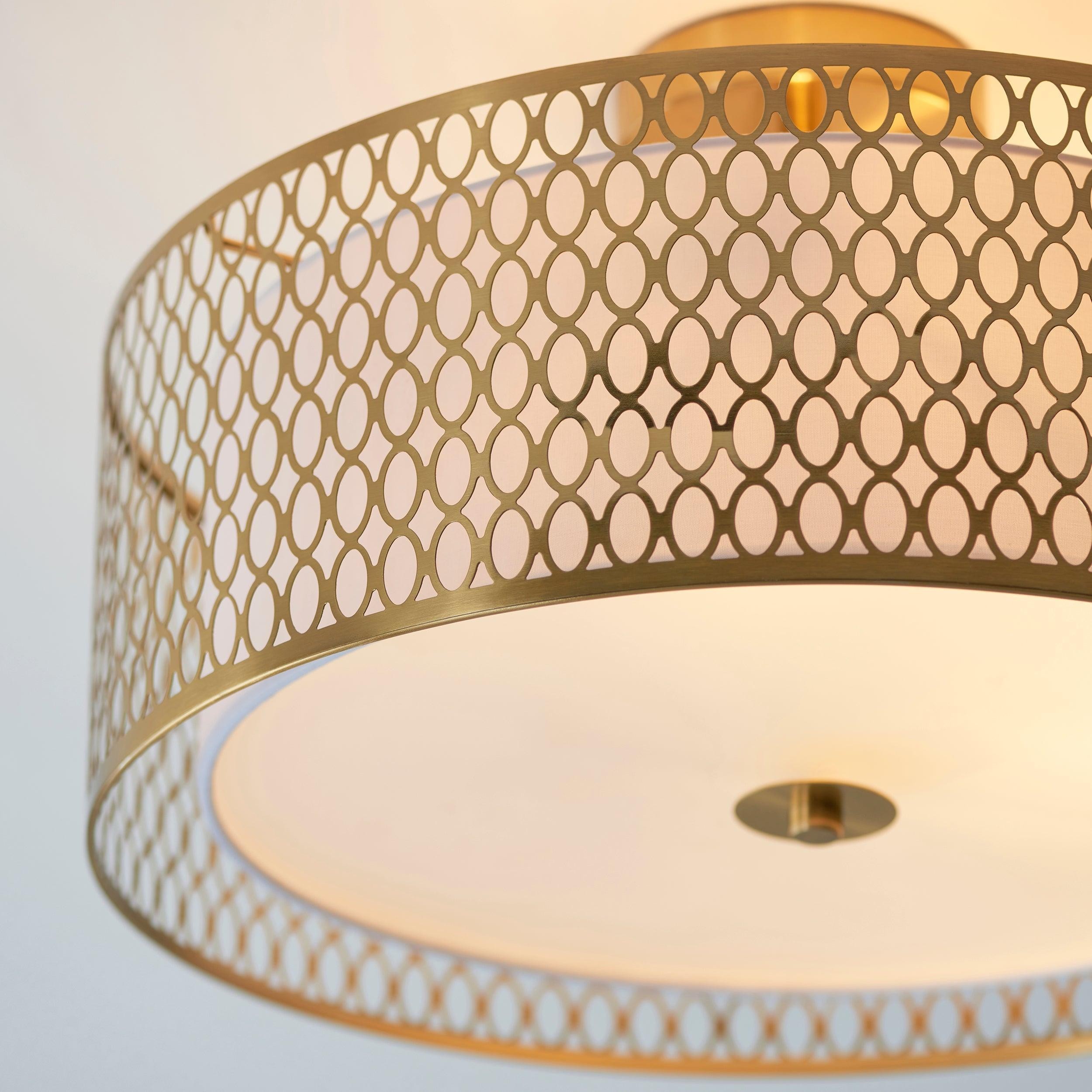 Modern 3 Light Mesh Design Ceiling Light - Metal for Living Room T467