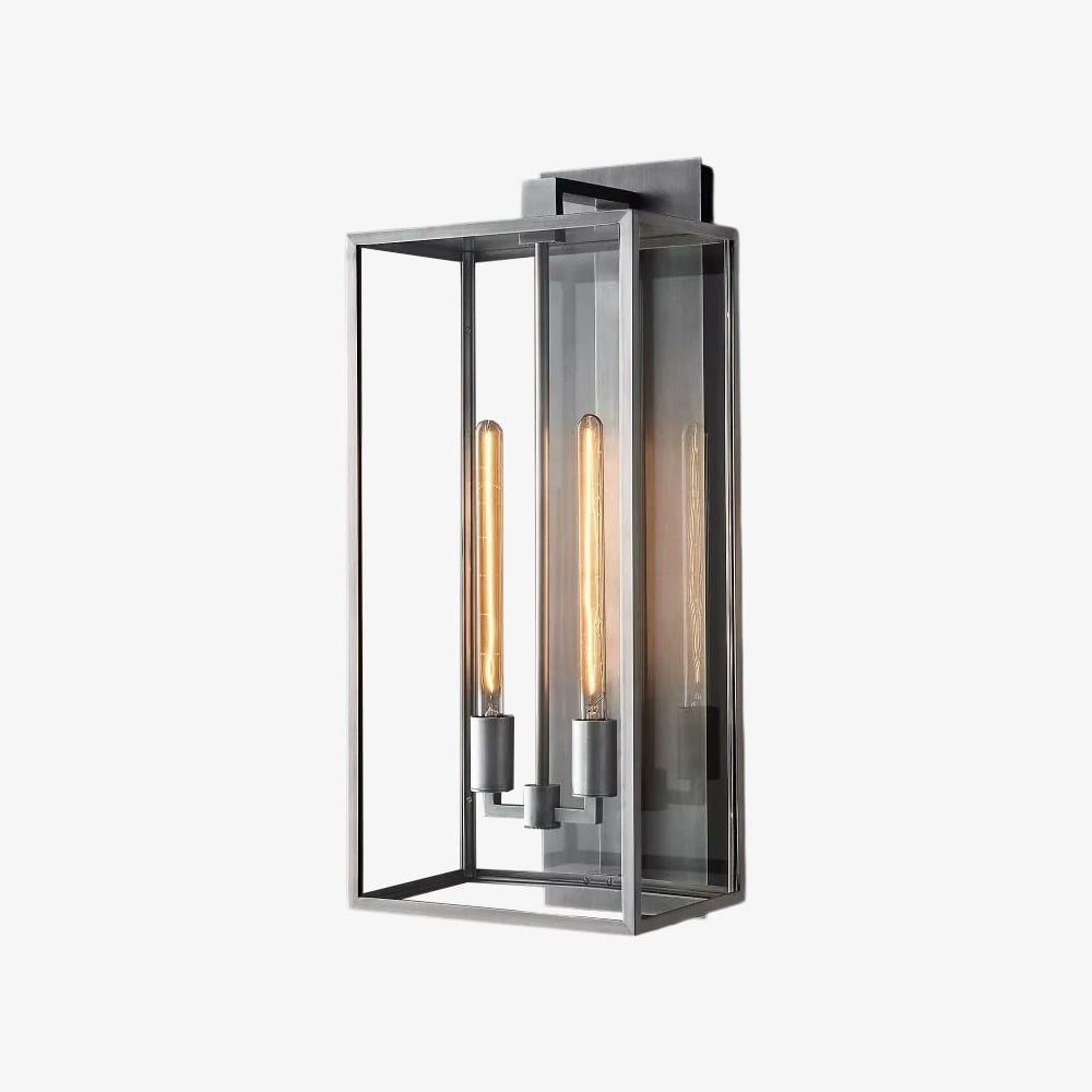 Classic Beckman Vintage Wall Sconce - Steel & Glass Linear Design T463