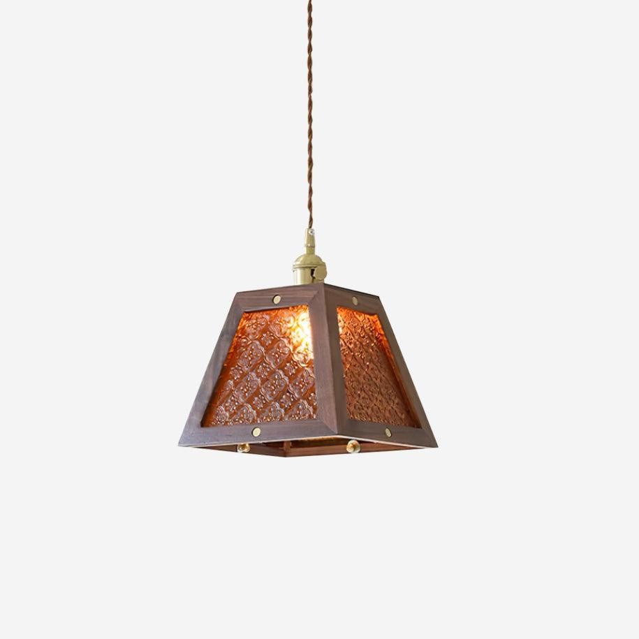 Retro Pattern Glass Pendant Lamp M295