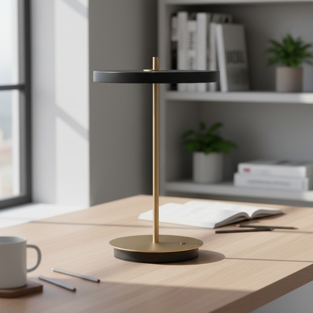 Astris Minimalist Metal Table Lamp - Contemporary Desk & Bedside Accent Lighting T581