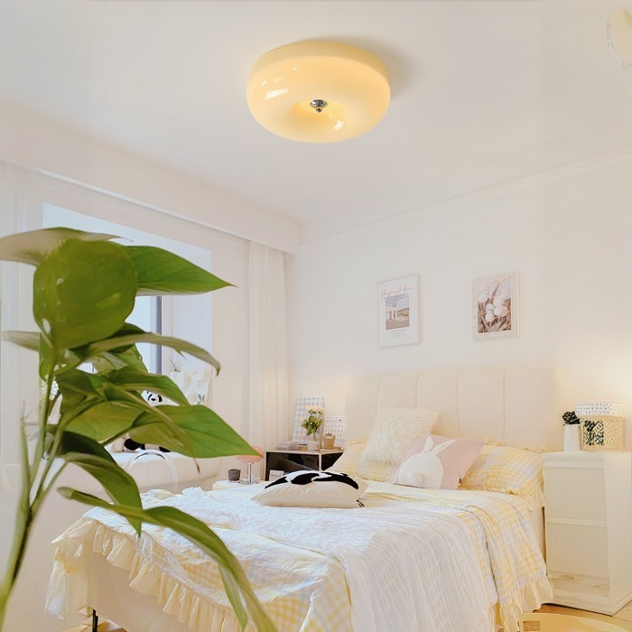 Bauhaus Cream Pudding Glass Ceiling Lamp S193