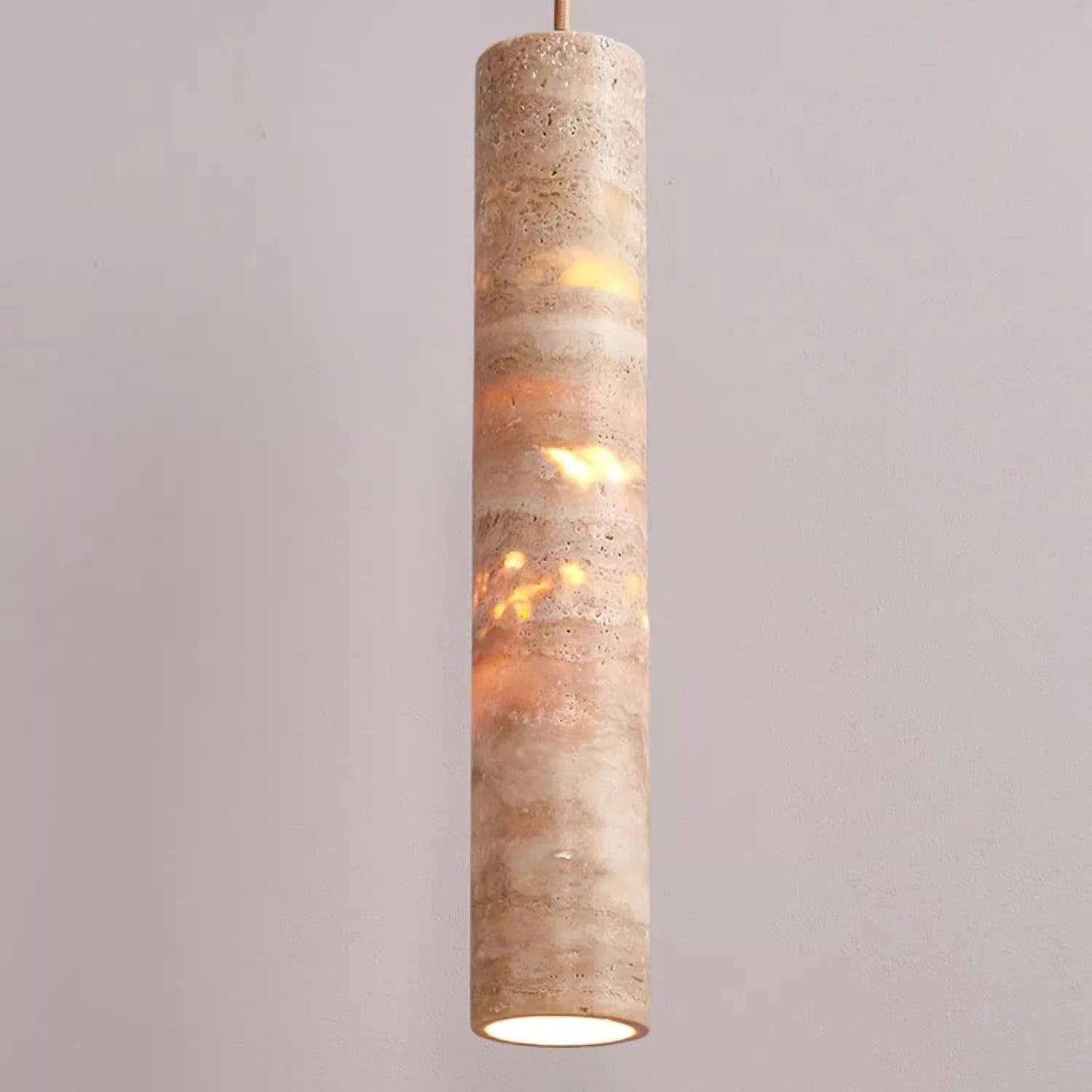 Cream Travertine Tube Pendant Light T2136