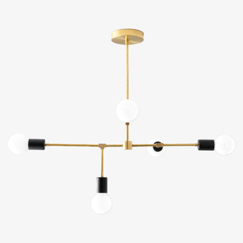 Mobilux Line 5 Light Chandelier - Modern Ceiling Hanging Lamp for Dining Room T355