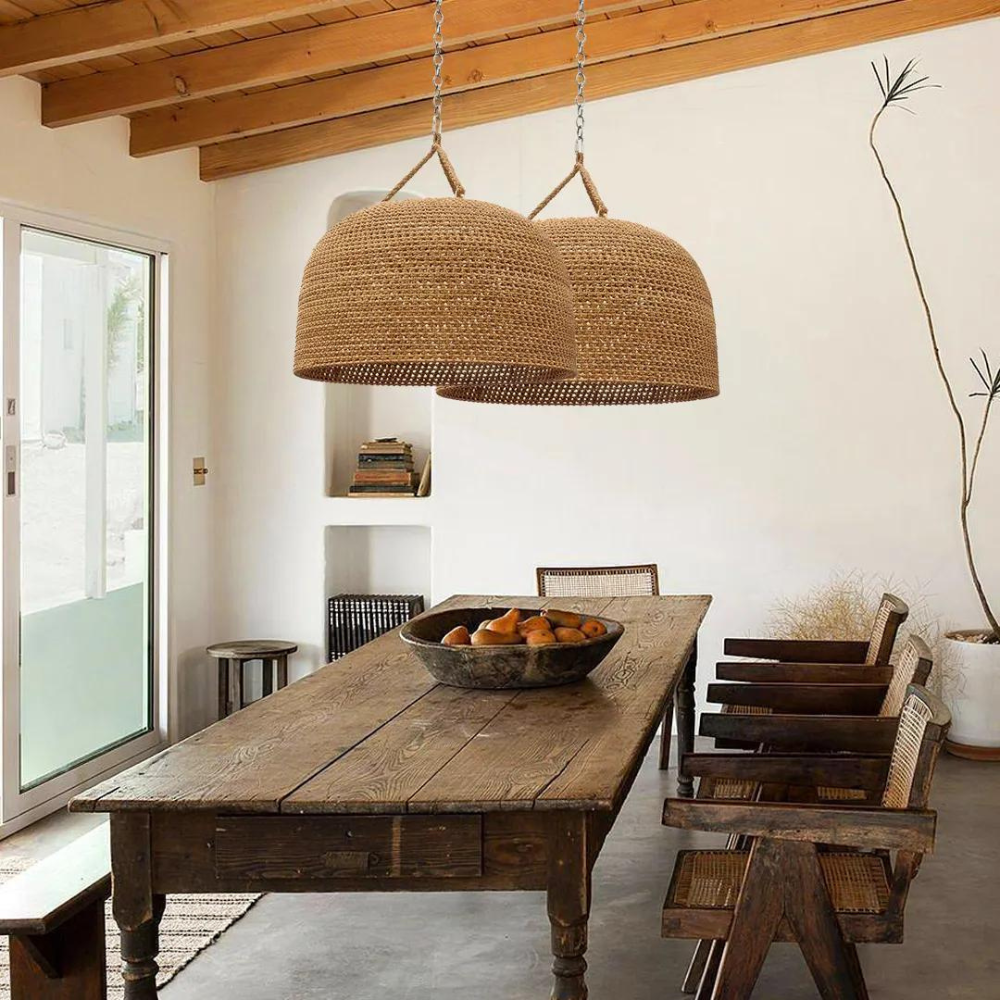 Natural Shadow Rattan Japandi Pendant Light T2054