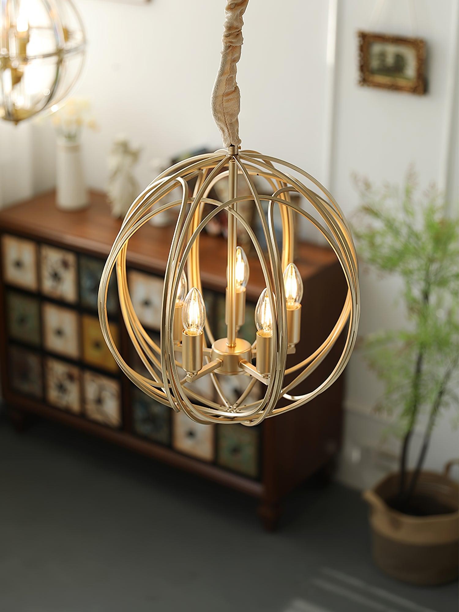Hollow Metal Line Retro Pendant Light M526