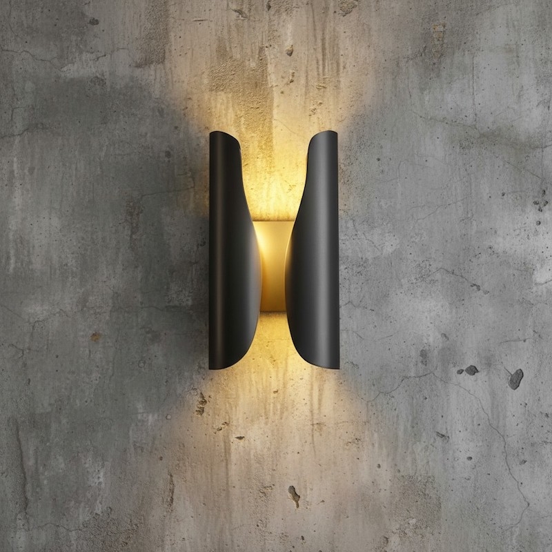 Auregon Artistic Sculptural Wall Sconce – Abstract Coiled Metal Wall Light for Hallway or Living Room T1095