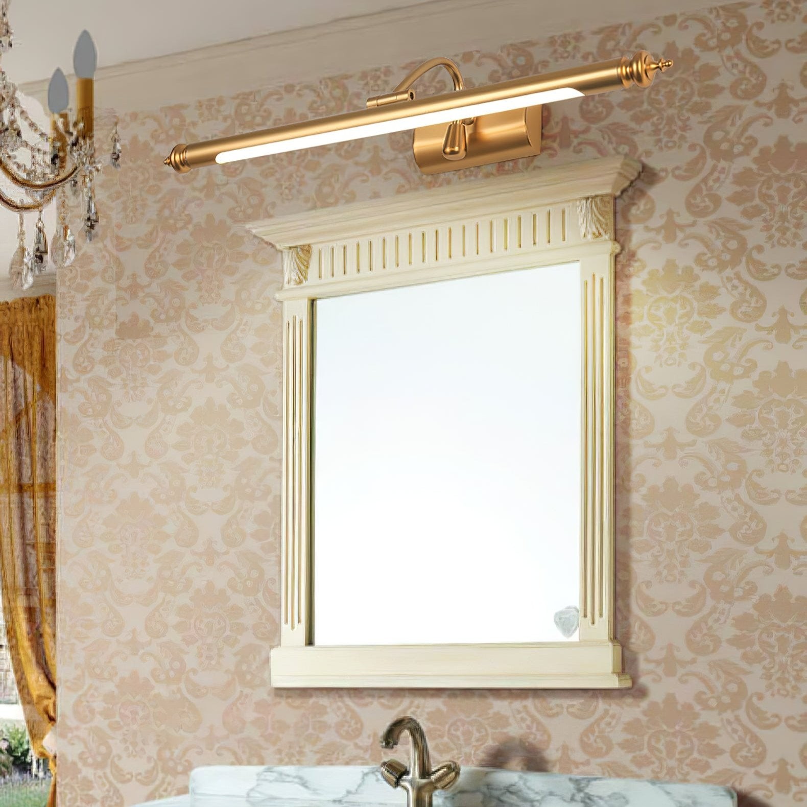Mirror Front LED Brass Wall Lamp M556