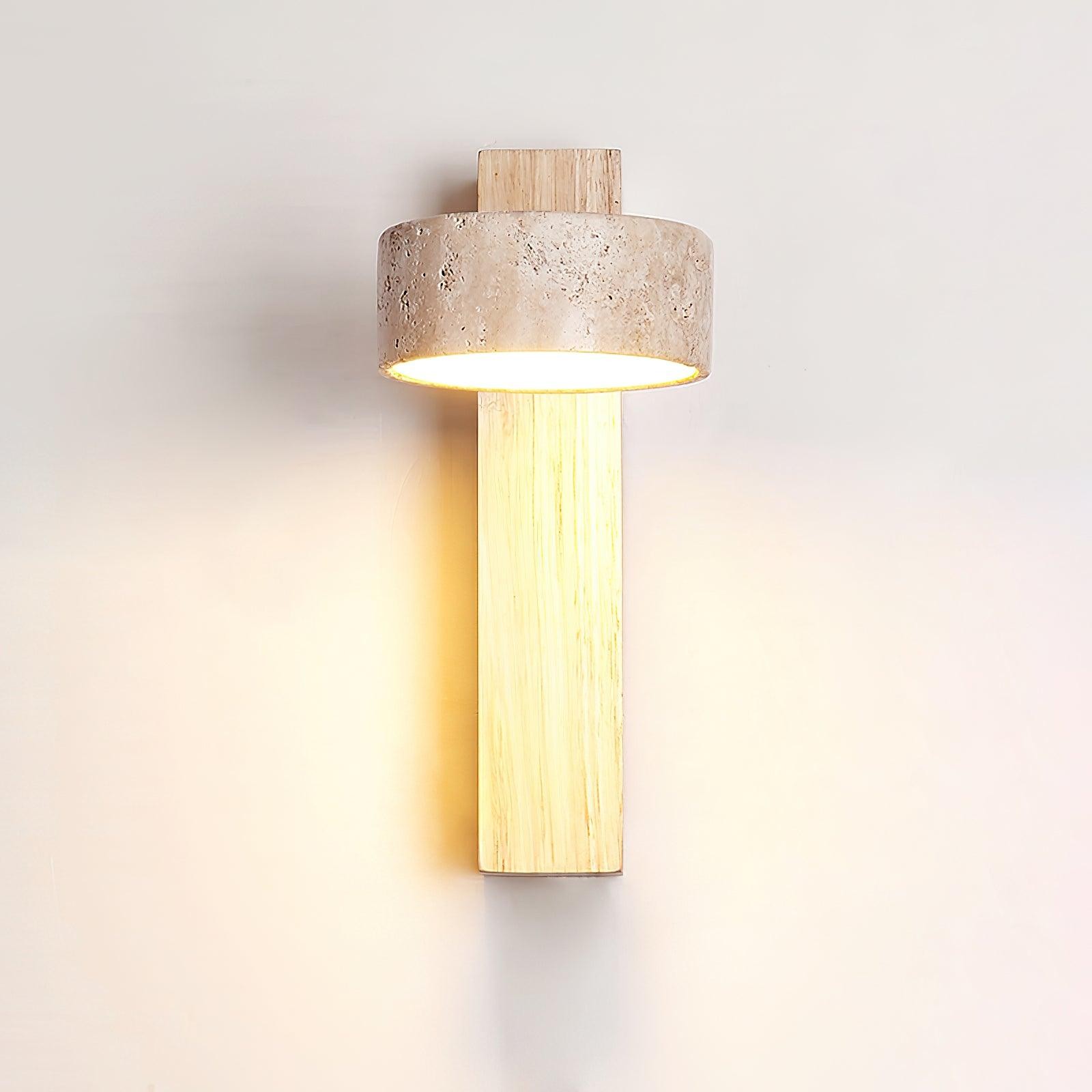 Travertine Cylinder Shade Lamp - Vintage Wall Sconce for Hallway M13