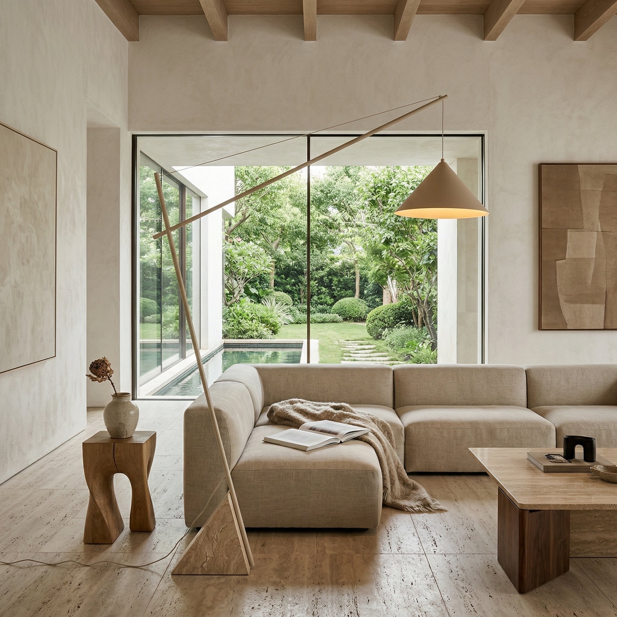 Grande Travertine Floor Lamp T1930
