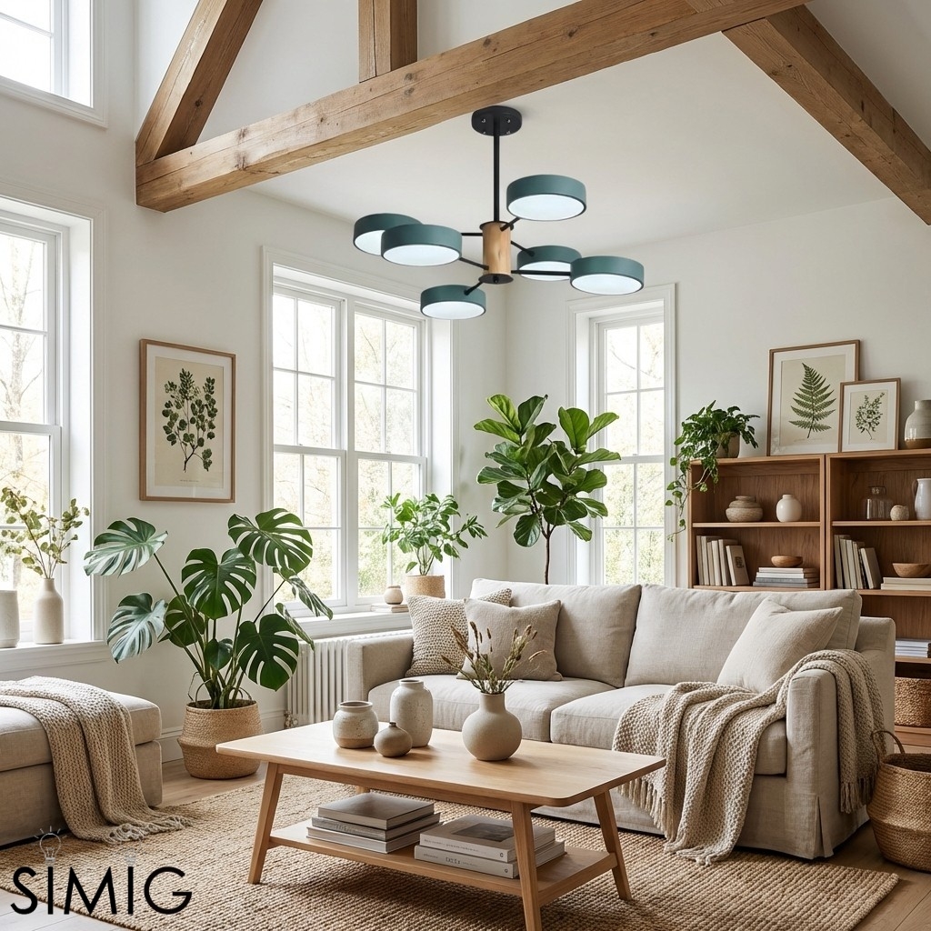 Modern Branch Design Chandelier - Wooden Sputnik LED Light for Dining Room S387