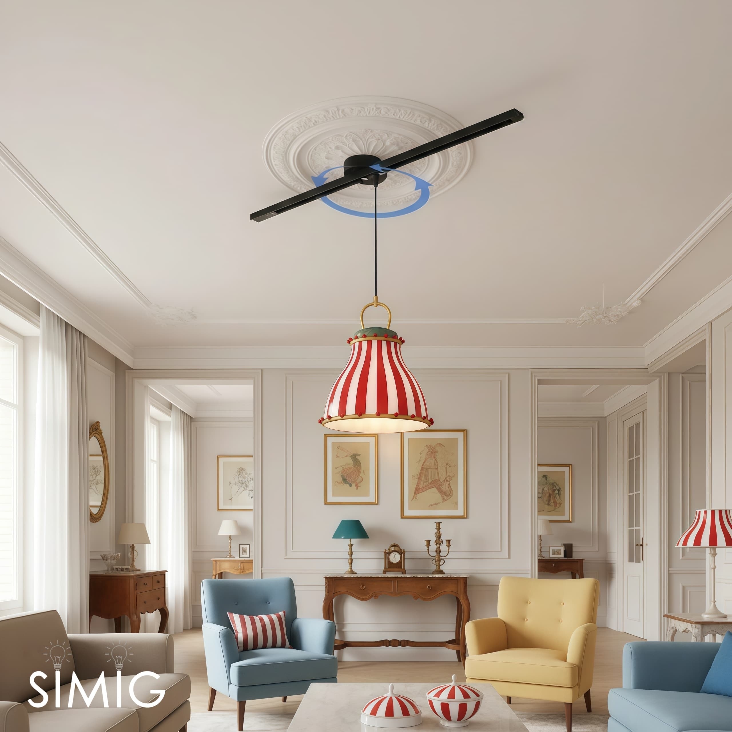 Axitra Rotatable Pendant Light Ceiling Rail – Sleek Adjustable Track for Pendant Lights Contemporary N21