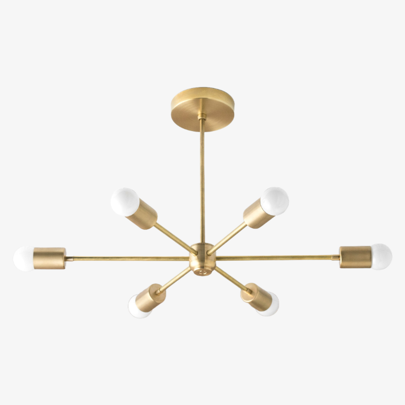 Mobilux Line Mid Century Modern Chandelier - 6 Heads Hanging Ceiling Light T312