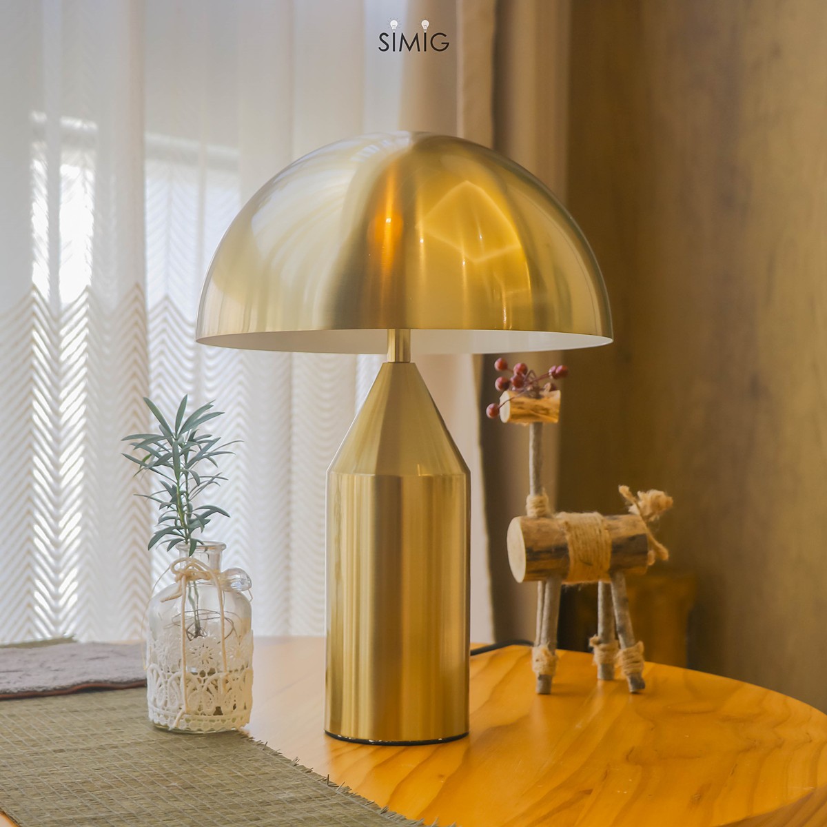 HaloVell Table Lamp Sculptural Dome - Modern Bedroom Lighting