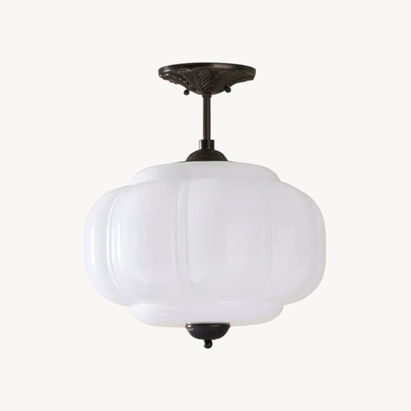 Eloise Vintage Glass Pendant Light - Elegant Design Semi-Flush Mount Light G53