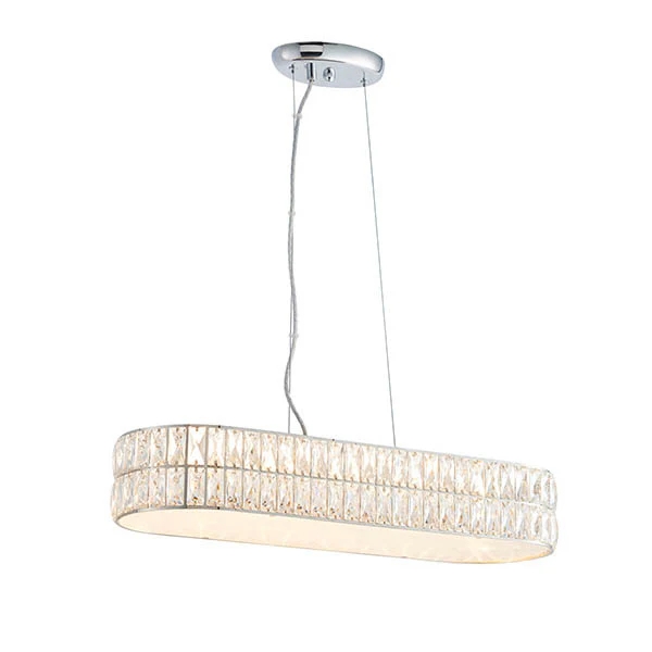Glomara Style Geometric Crystal Pendant Light - Glamorous Dining Room Centerpiece T968
