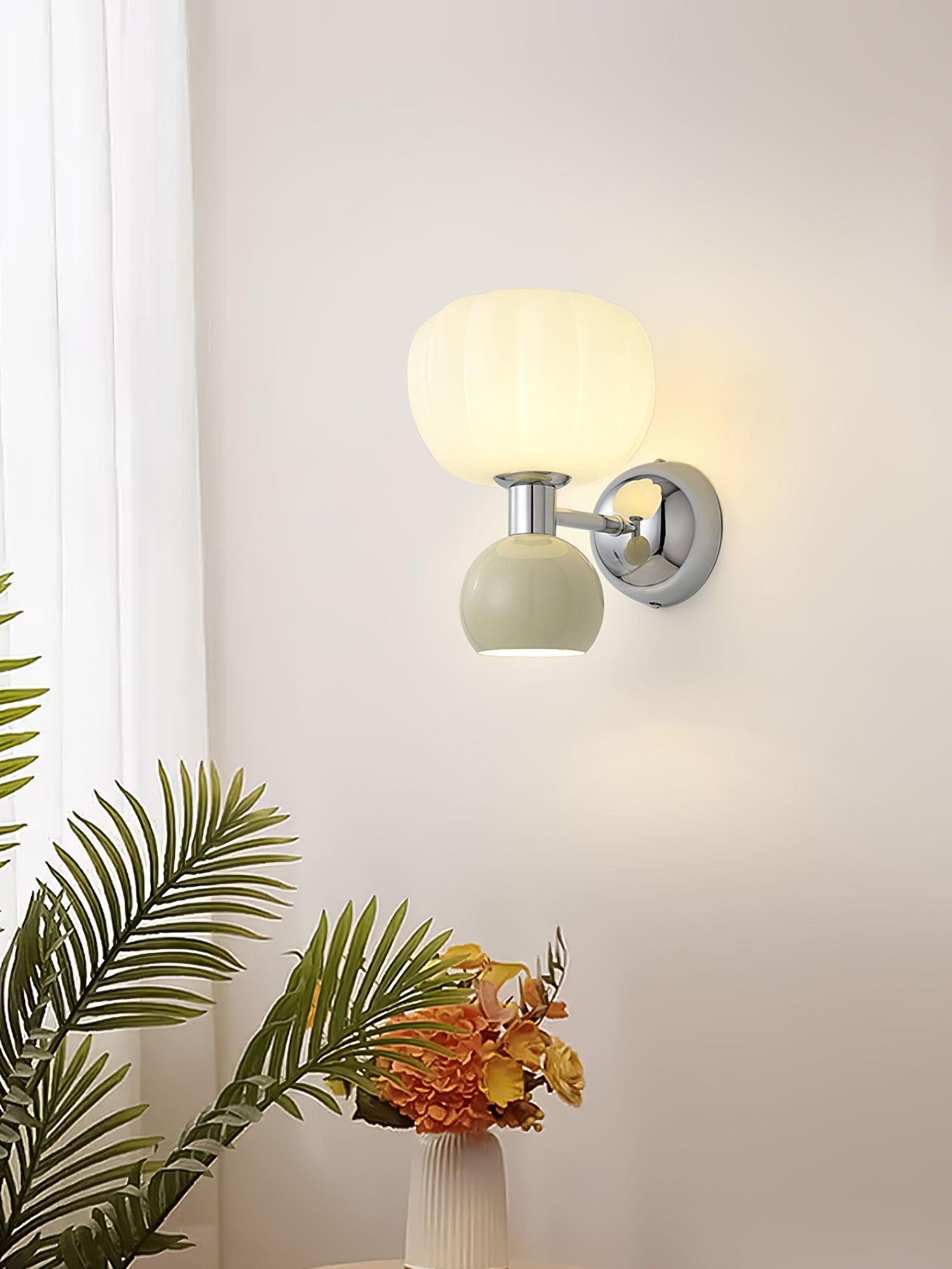 Cream Style Bedroom Bedside Pumpkin Wall Sconce M437