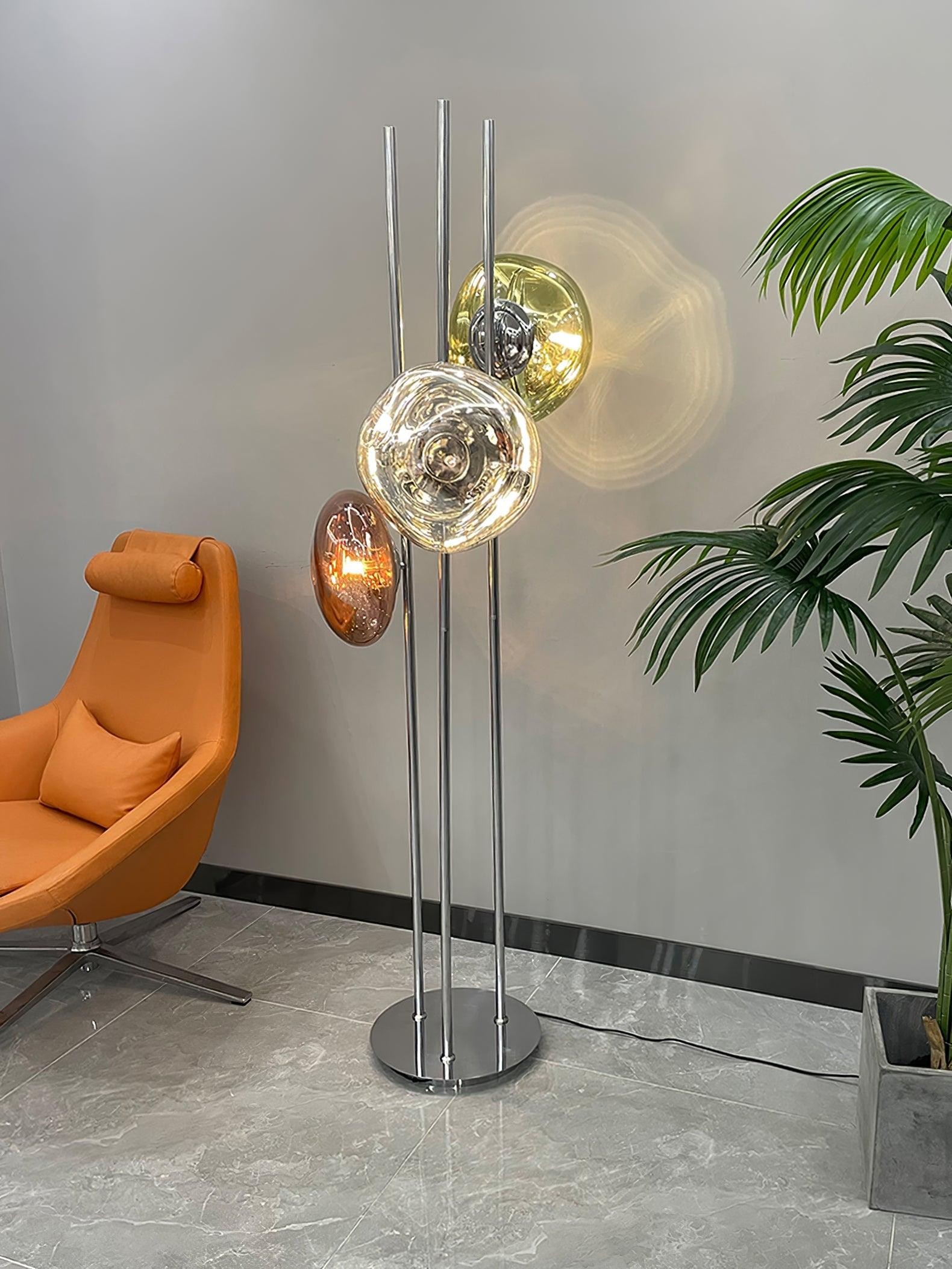 Tricolor Art Textured Glass Floor Lamp M313